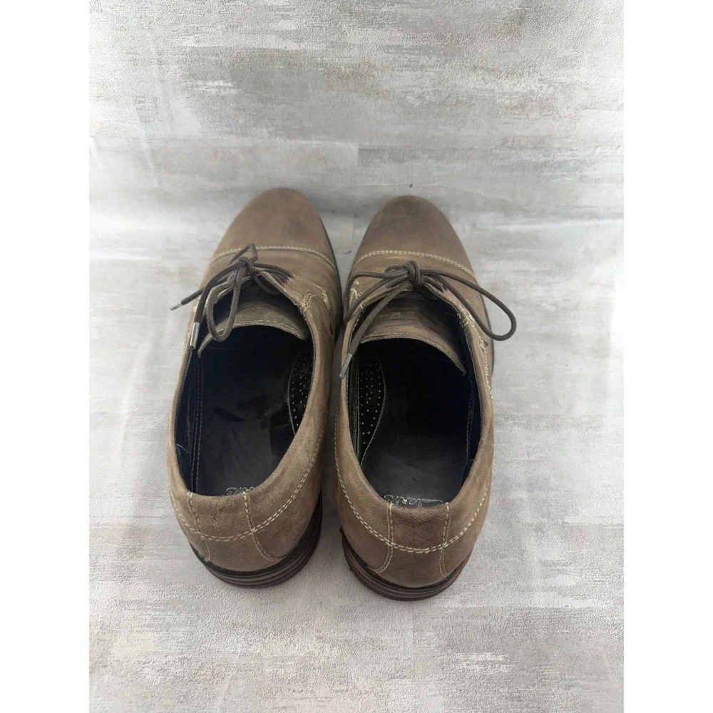 Clarks Men 66124 Brown Leather Cap Toe Derby Oxford Shoes Size 10M